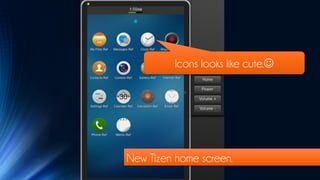 Icons looks like cute.




New Tizen home screen.
 