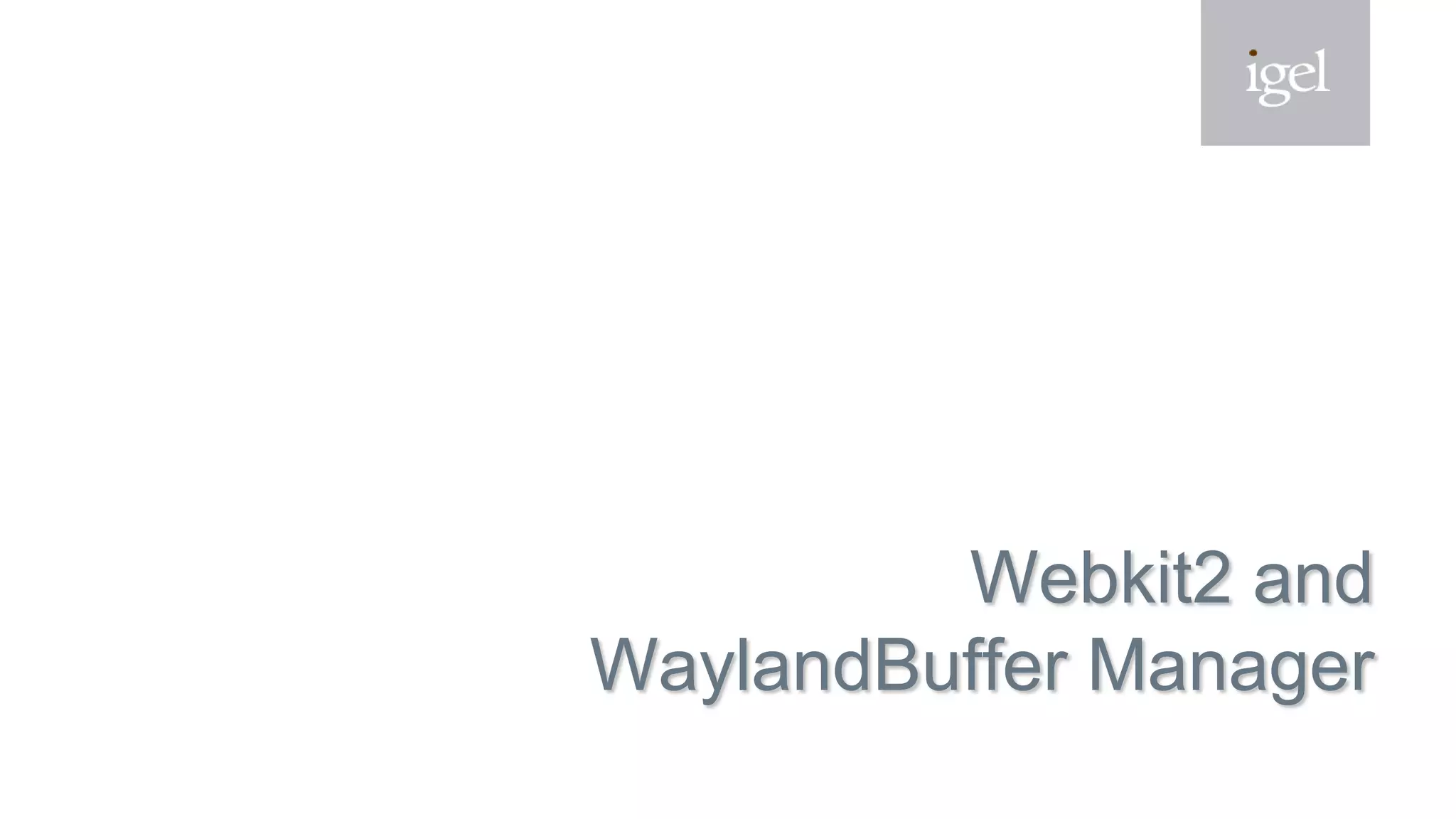 Webkit2 and
WaylandBuffer Manager
 