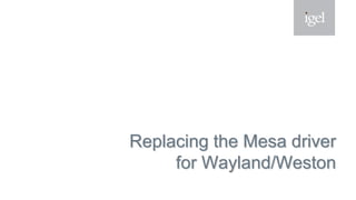 Replacing the Mesa driver
for Wayland/Weston
 