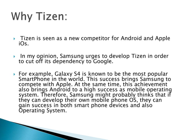 Tizen operating system by srisailam | PPT