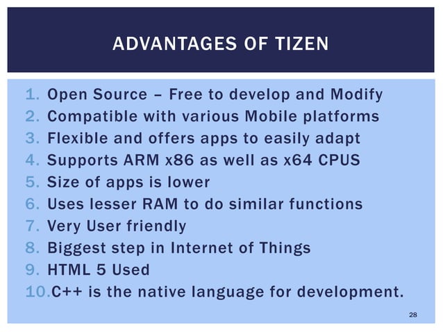 Tizen Operating System For Mobiles | PPT