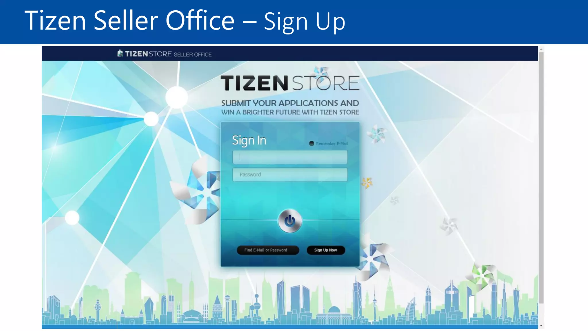 Tizen Seller Office – Sign Up
 