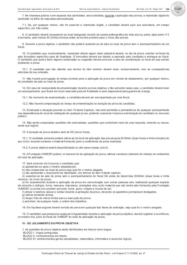 Edital TJ - SP - Escrevente - 2015