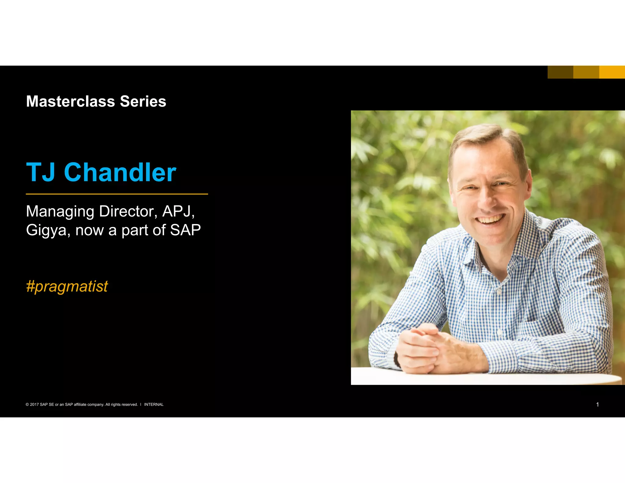 Omnichannel Master Class with TJ Chandler, Pragmatist PPT