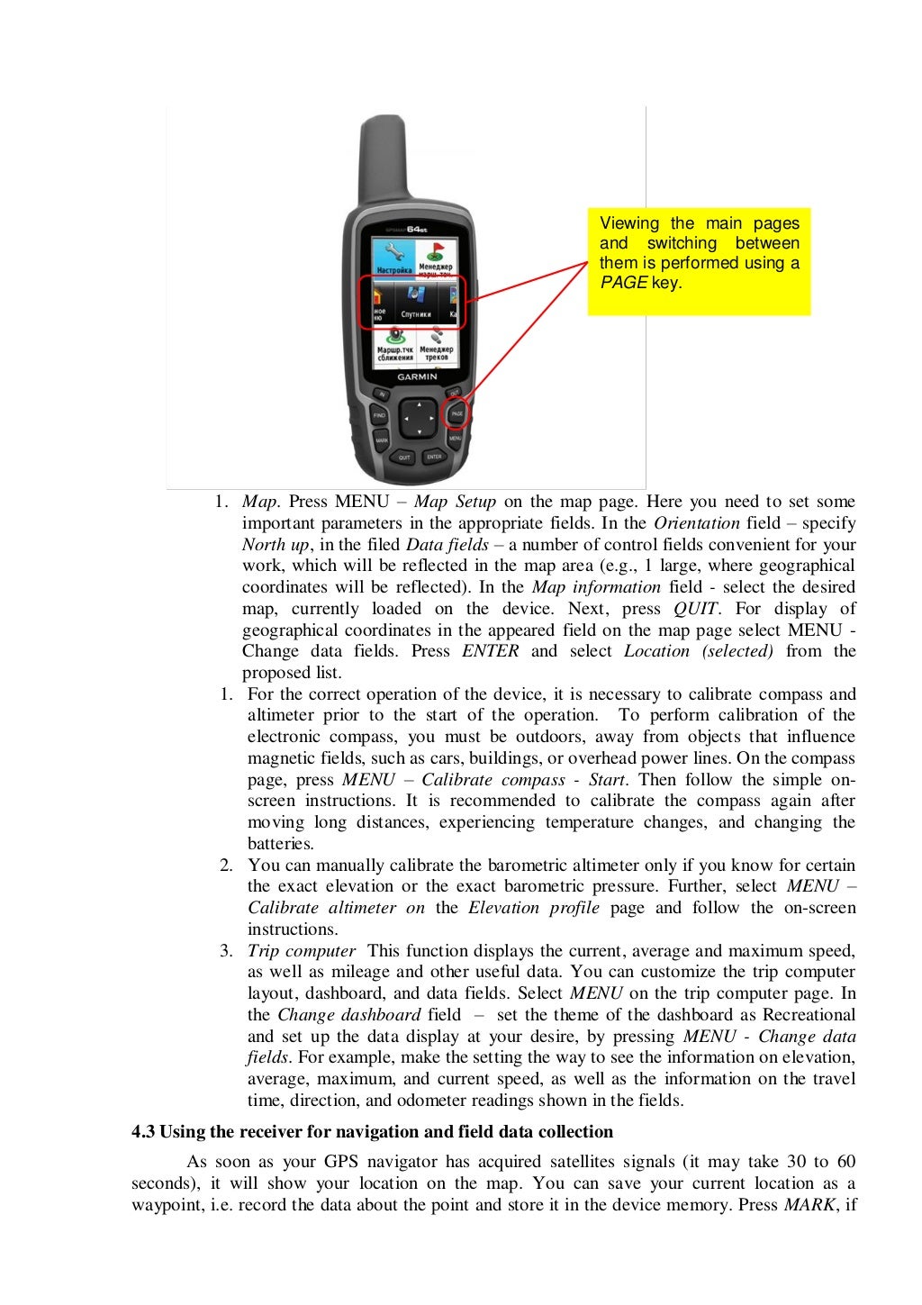 Manual on GPS usage in Forest Management Units