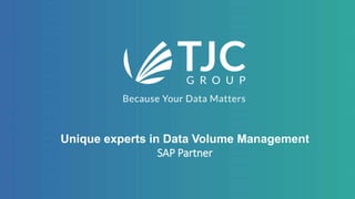 Unique experts in Data Volume Management
SAP Partner
 