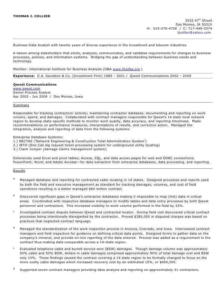 data analyst resume summary