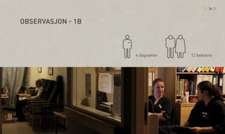 vv

>

OBSERVASJON - 1B

4 dagvakter

12 beboere

Åsne Kydland, Marit Støylen og Emilie Strømmen Olsen | 24.10.13

 