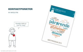 KONTAKTPUNKTER
NY BROSJYRE

Kanskje dette er
noe for meg?

Åsne Kydland og Marit Støylen // 24.10. 2013

 