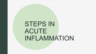 z
z
STEPS IN
ACUTE
INFLAMMATION
 