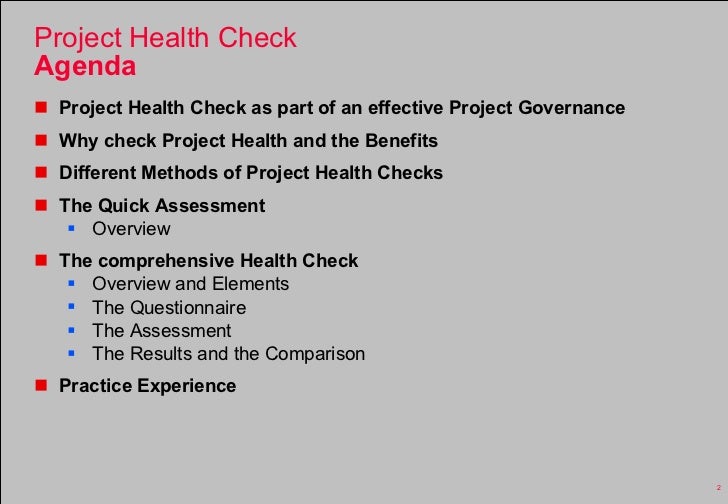 Project Health Checks