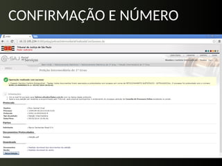 CONFIRMAÇÃO E NÚMERO
 