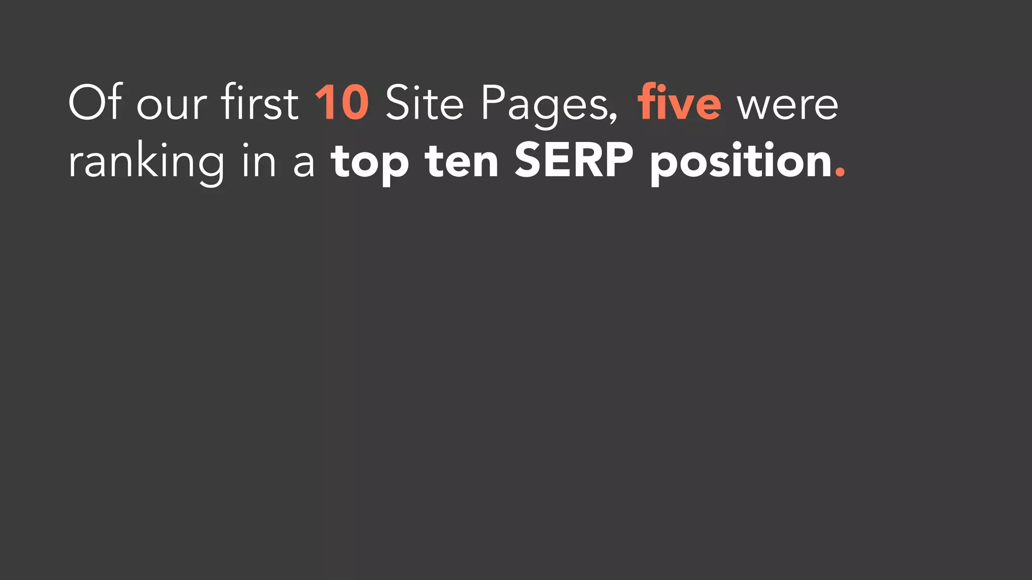 This inspired us to develop our own
playbook for creating what we call
SEO Site Pages. 
 