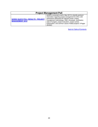 Project Management Poll Project Management Toolkit | PDF