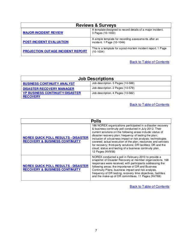 Business continuity exercise report template