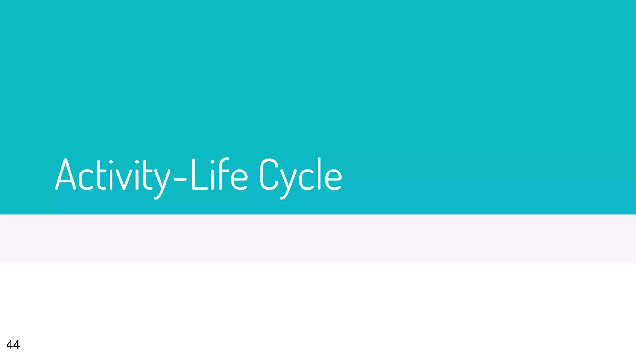 Activity-Life Cycle
44
 