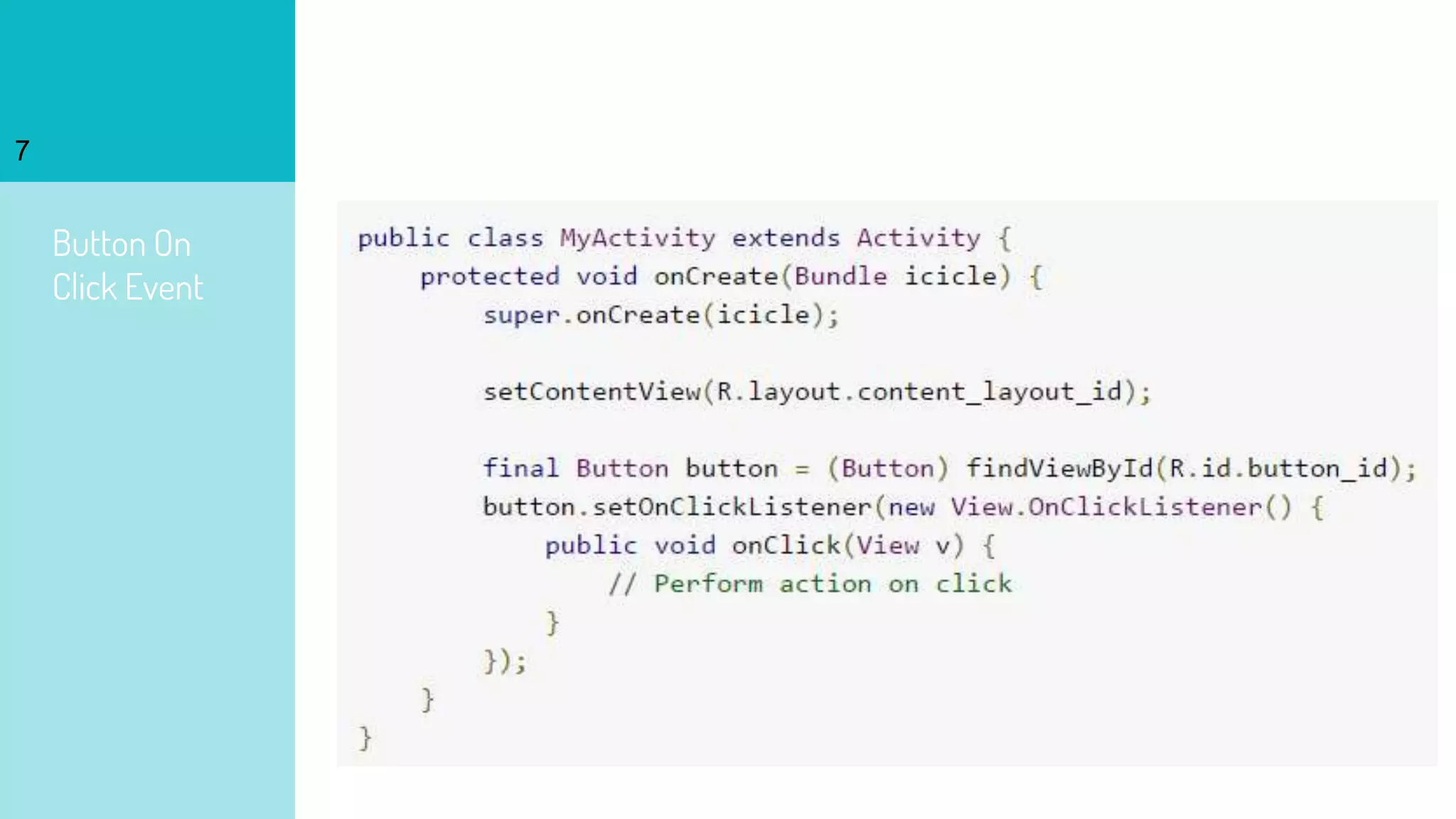 Button On
Click Event
7
 