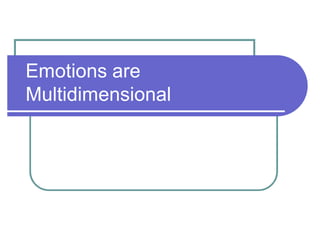 Emotions are
Multidimensional
 