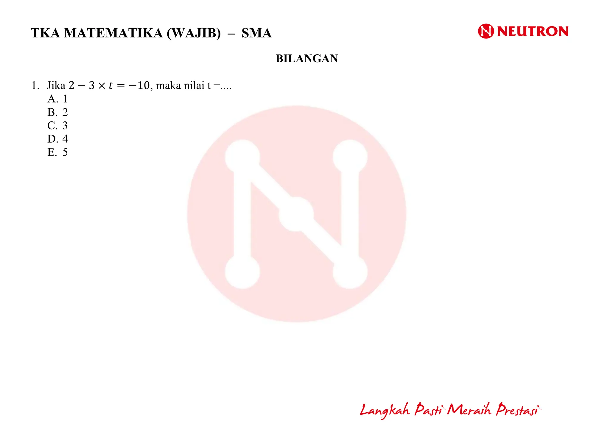 TKA MATEMATIKA WAJIB berisi soal soal untuk pelajar | PDF