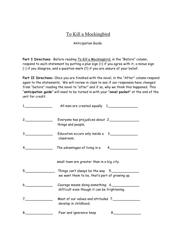 Tkam Novel Packet