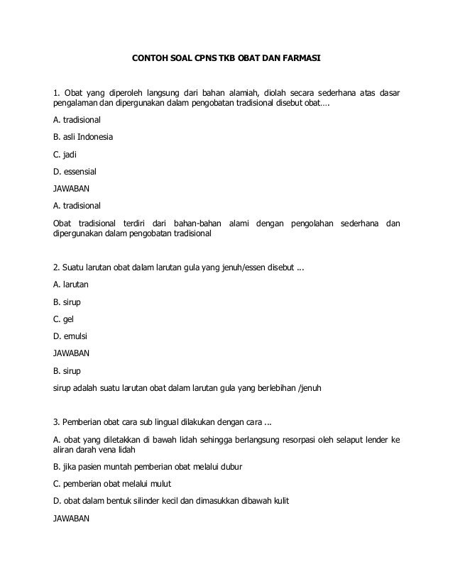 Soal Tes Kerja Sederhana