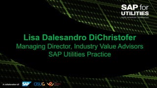 A collaboration of:
Lisa Dalesandro DiChristofer
Managing Director, Industry Value Advisors
SAP Utilities Practice
 