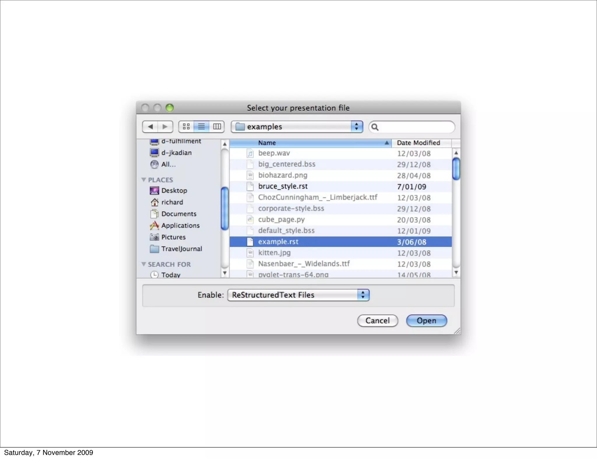 Saturday, 7 November 2009
 