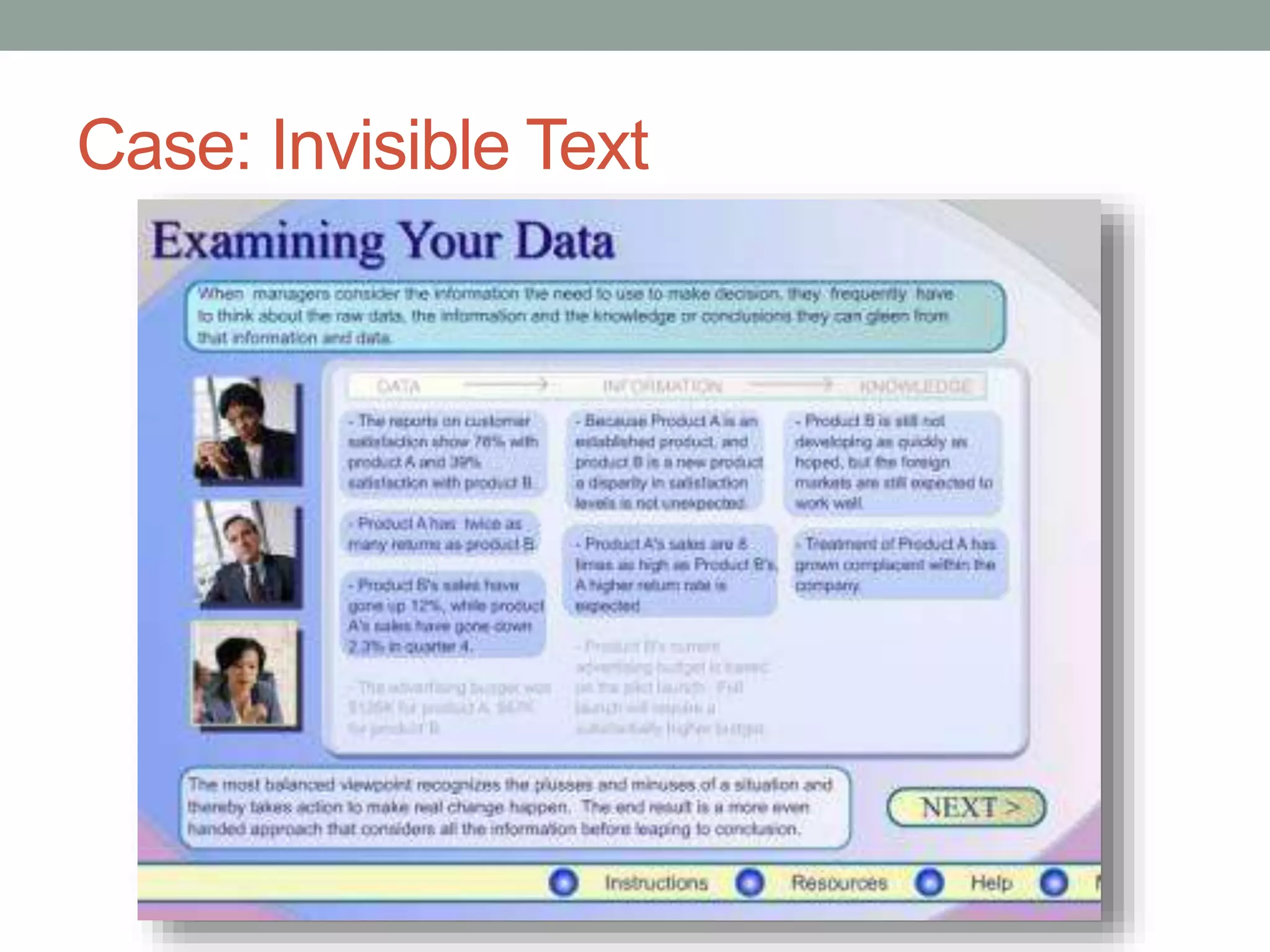Case: Invisible Text 
 