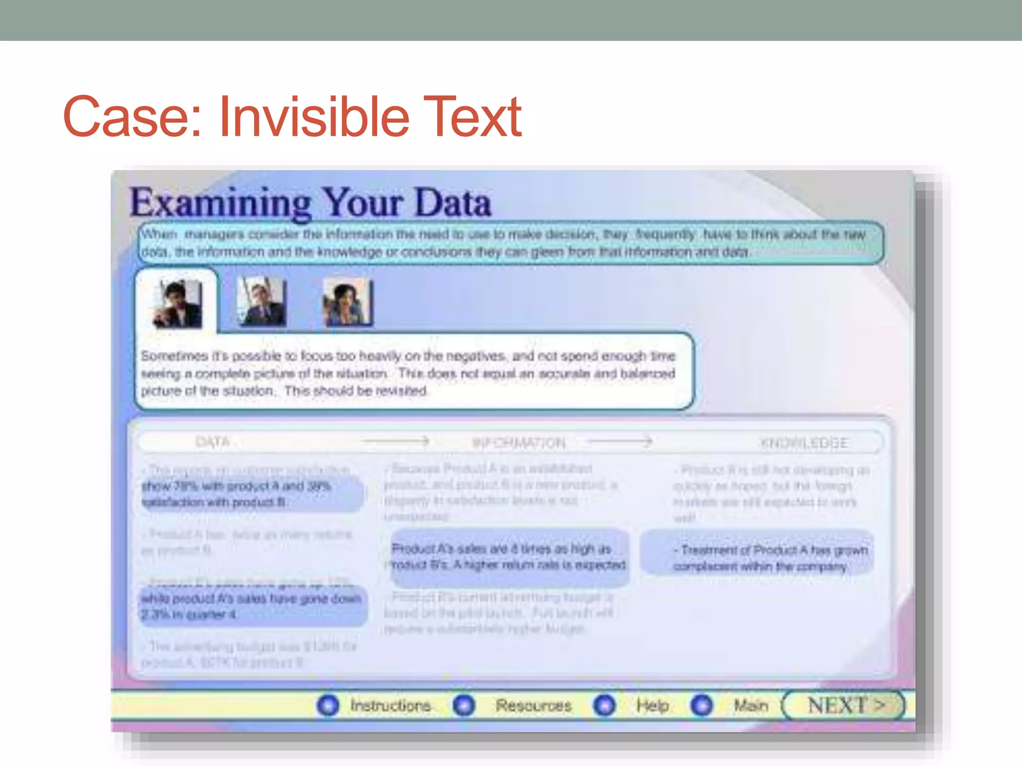 Case: Invisible Text 
 
