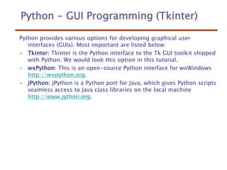 tkinter final ppt.ppt | Programming Languages | Computing