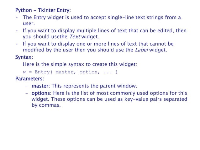 tkinter final ppt.ppt | Programming Languages | Computing