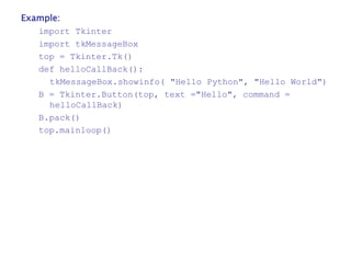 tkinter final ppt.ppt | Programming Languages | Computing