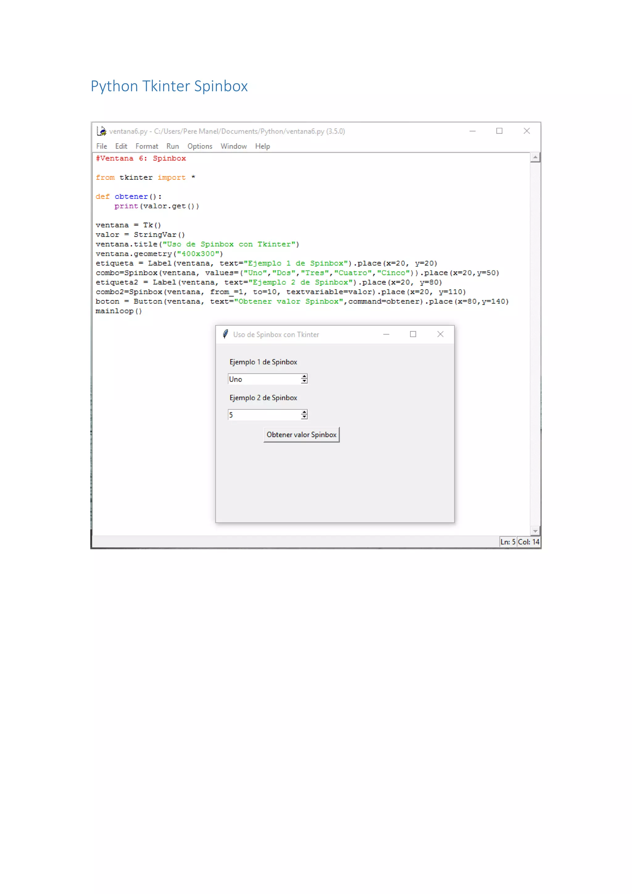 Python Tkinter Spinbox
 