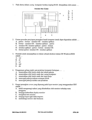 soal ujian kompetensi Tkj 2013