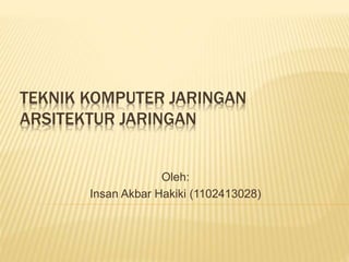 TEKNIK KOMPUTER JARINGAN
ARSITEKTUR JARINGAN
Oleh:
Insan Akbar Hakiki (1102413028)
 