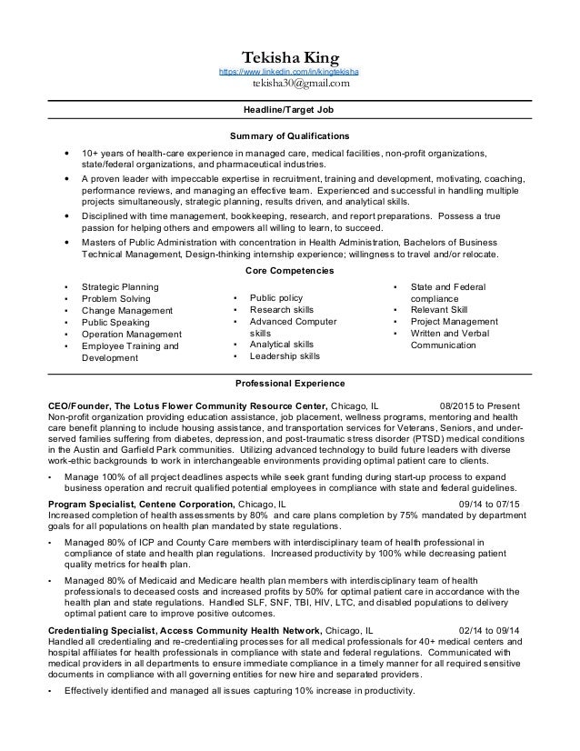 Resume for mph admission