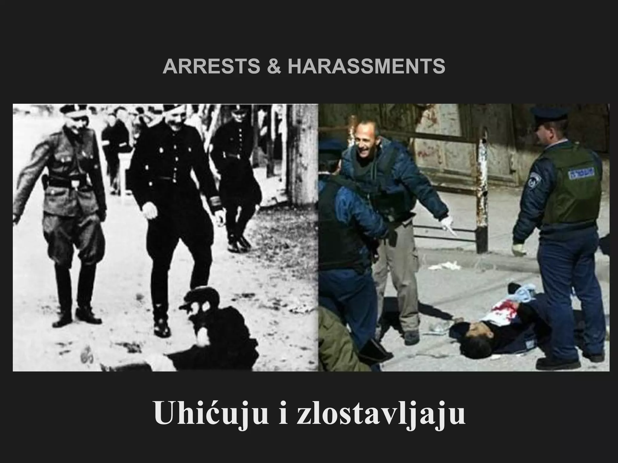 ARRESTS & HARASSMENTS   Uhićuju i zlostavljaju 