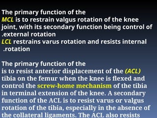 Acl External Rotation total knee replacement bio mechanics in brief | PPT