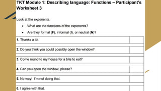 TKT Unit 4 Functions. Identify exponents of different functions. | PPTX