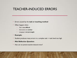 Understanding and Handling Errors in Language Teaching: TKT Module 1 | PPTX