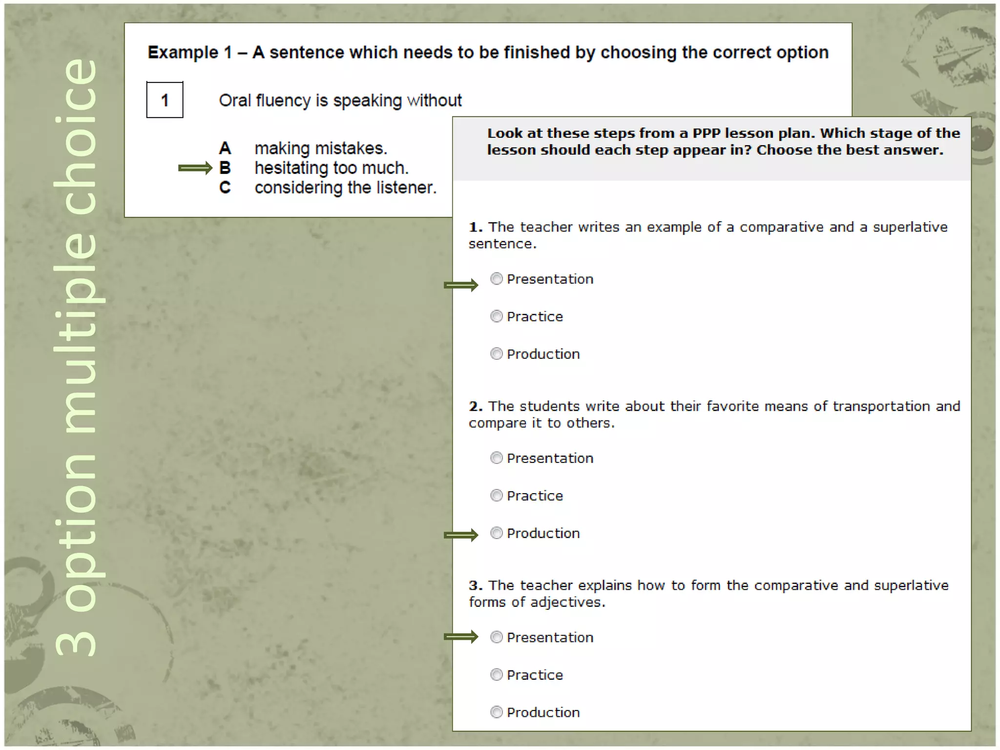 3 option multiple choice 