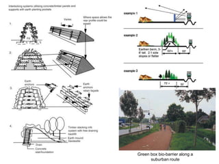 Green box bio-barrier along a
suburban route
 