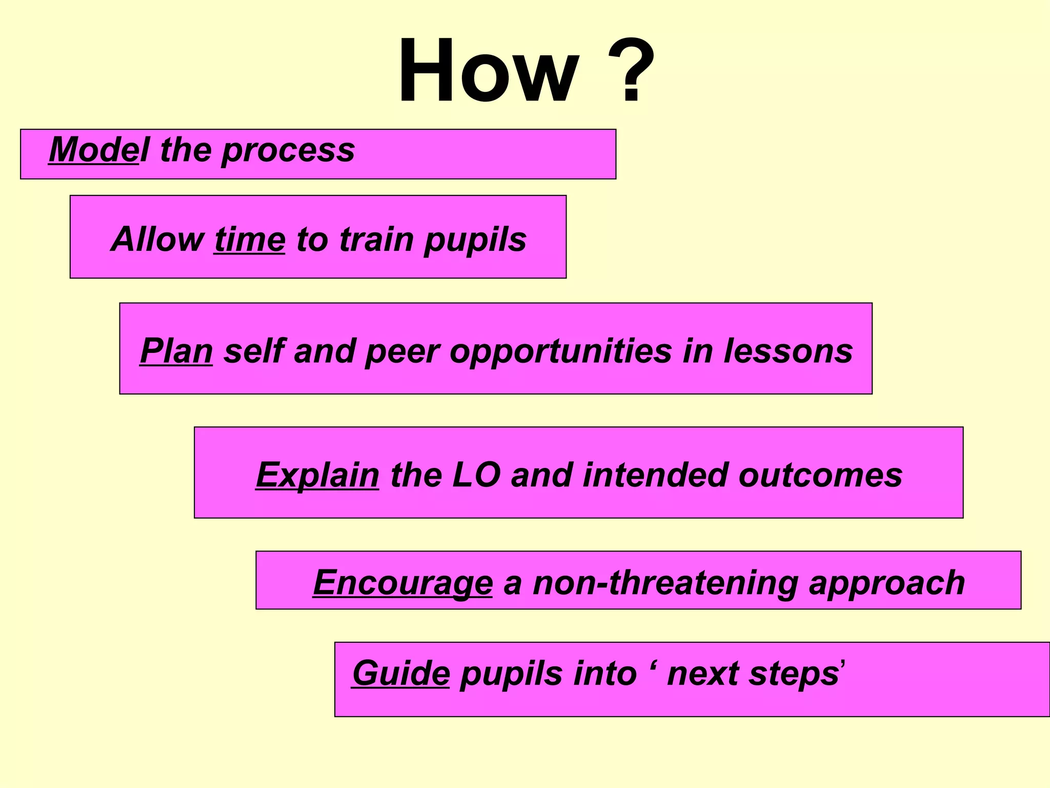 T&l using self & peer assessment strategies | PPT