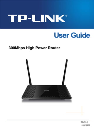 300Mbps High Power Router
REV1.0.0
1910010810
 