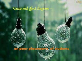 Cause and effect diagram –
on poor placements of students
 