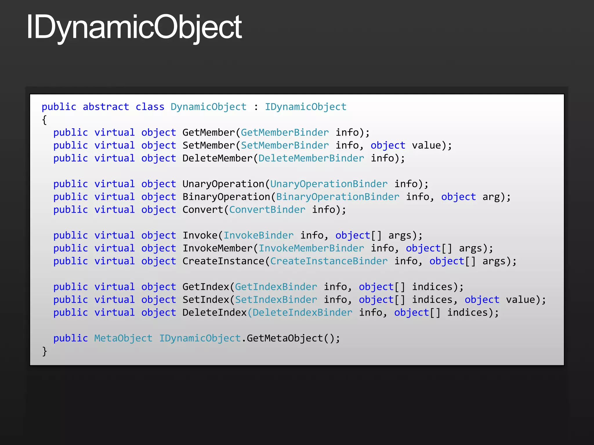 Dynamically Typed Objectsdemo 