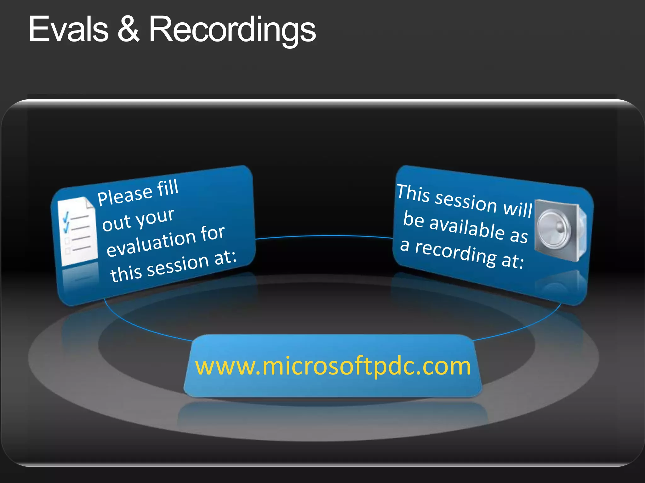 Related SessionsTL10: Deep Dive: Dynamic Languages in .NETTL54: Natural Interop with Silverlight, Office, …TL12: Future Directions for Microsoft Visual BasicTL57: Panel: The Future of Programming LanguagesTL11: An Introduction to Microsoft F#C# 4.0 Samples and Whitepaperhttp://code.msdn.microsoft.com/csharpfutureVisual C# Developer Centerhttp://csharp.netAdditional Resources