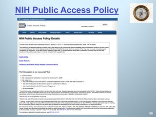 NIH Public Access Policy
60
 
