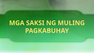 Ang Nabuhay na Muling Panginoon-Sabbath Lesson | PPTX