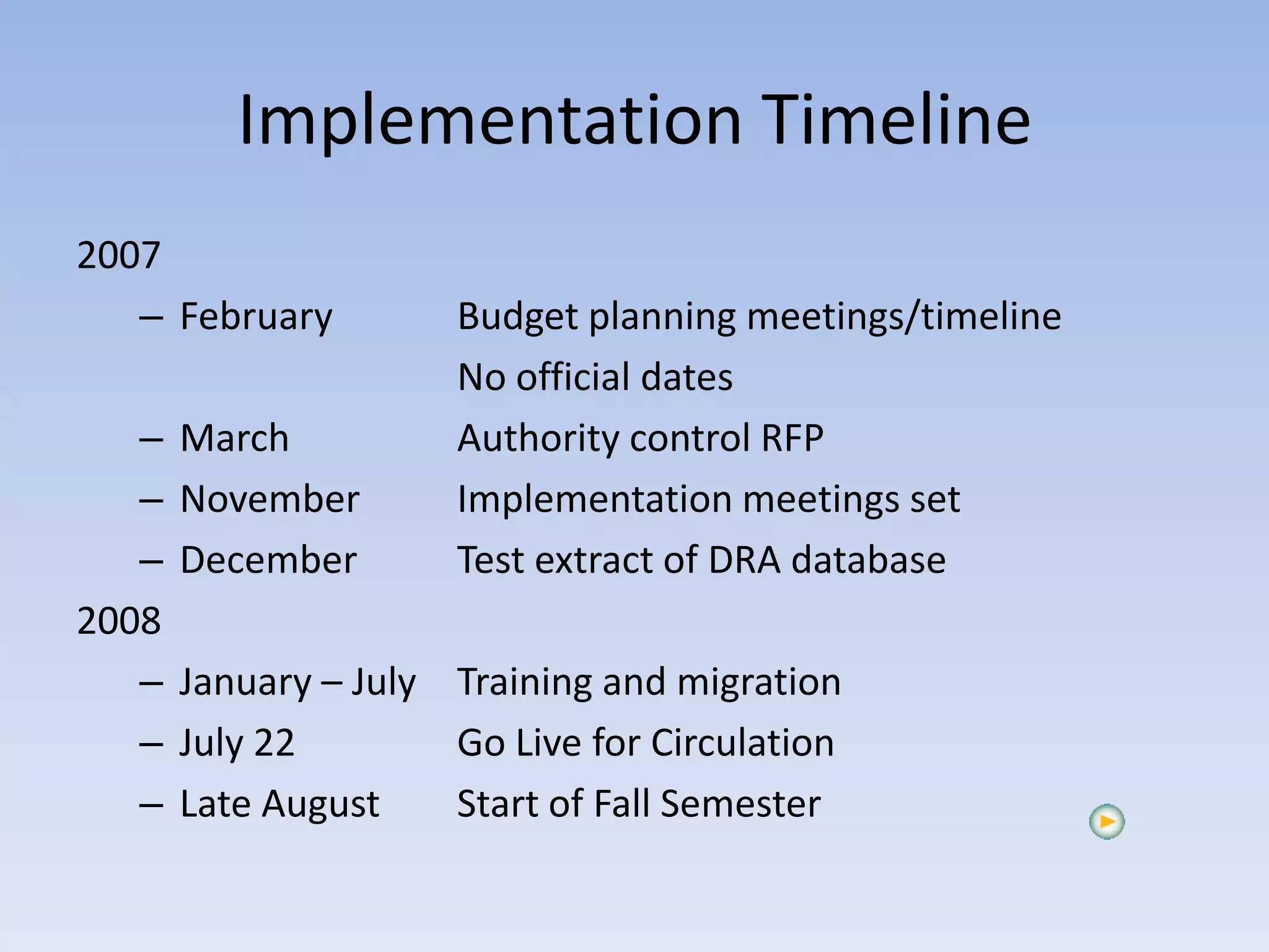 Planning by the seat of your pants : implementing ILS on a deadline